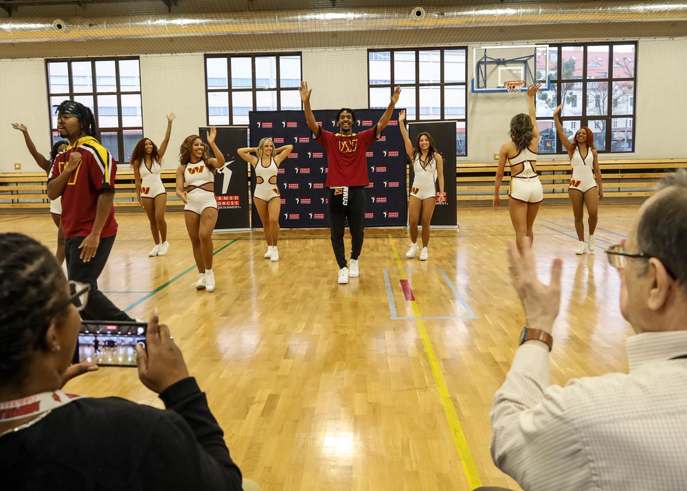 Washington Commanders NFL Dance Team visit soldiers in Poland during Pro Blitz Tour