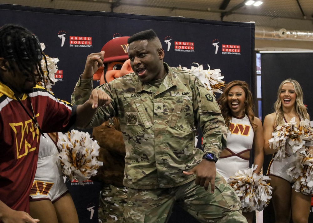 Washington Commanders NFL Dance Team visit soldiers in Poland during Pro Blitz Tour