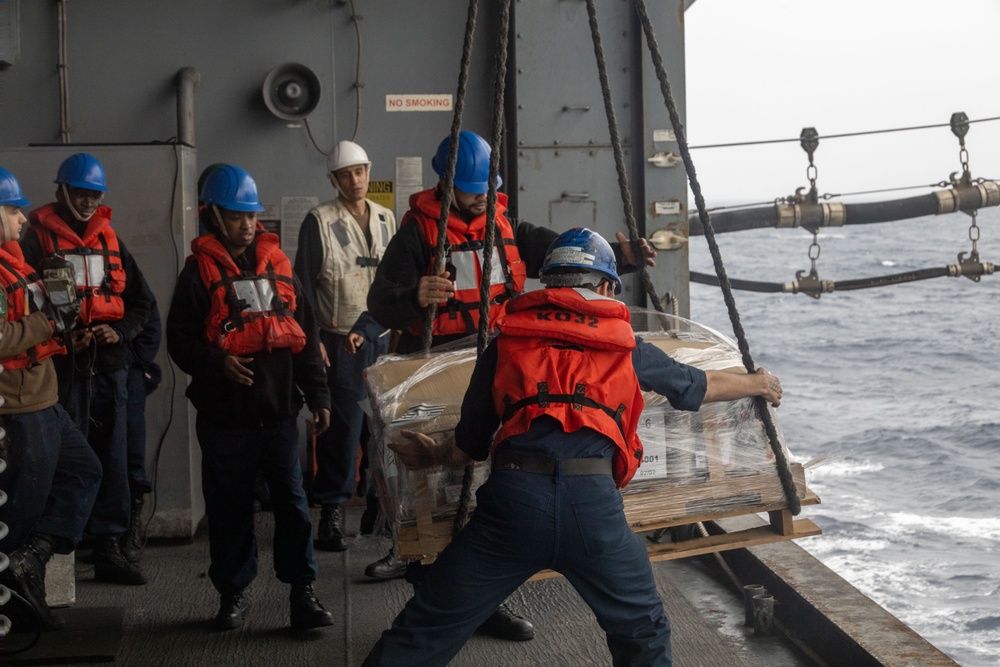 USS America conducts RAS