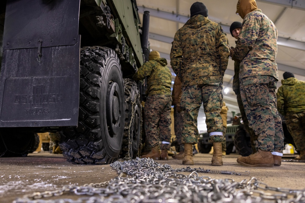 U.S. Marines with 2nd Marine Aircraft Wing complete slippery-road training in Norway