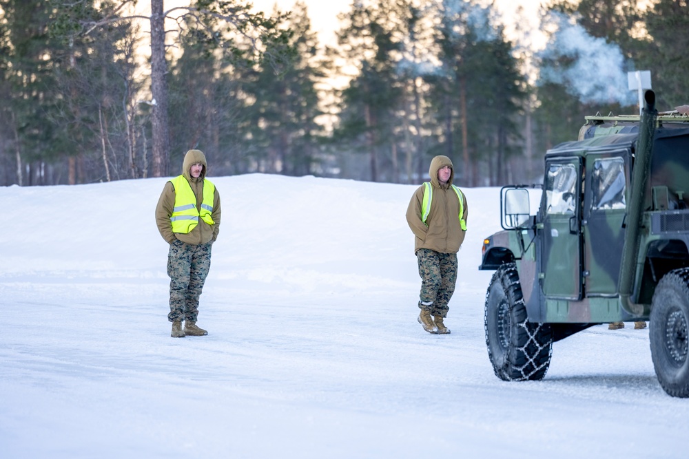 U.S. Marines with 2nd Marine Aircraft Wing complete slippery-road training in Norway