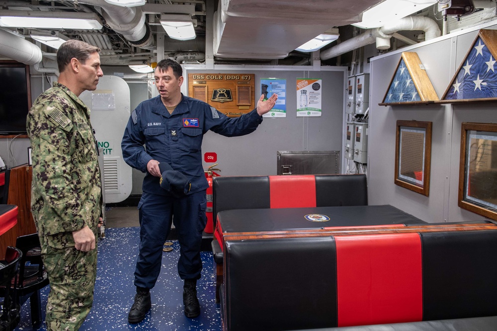 Vice Adm. Gumbleton Visits USS Cole