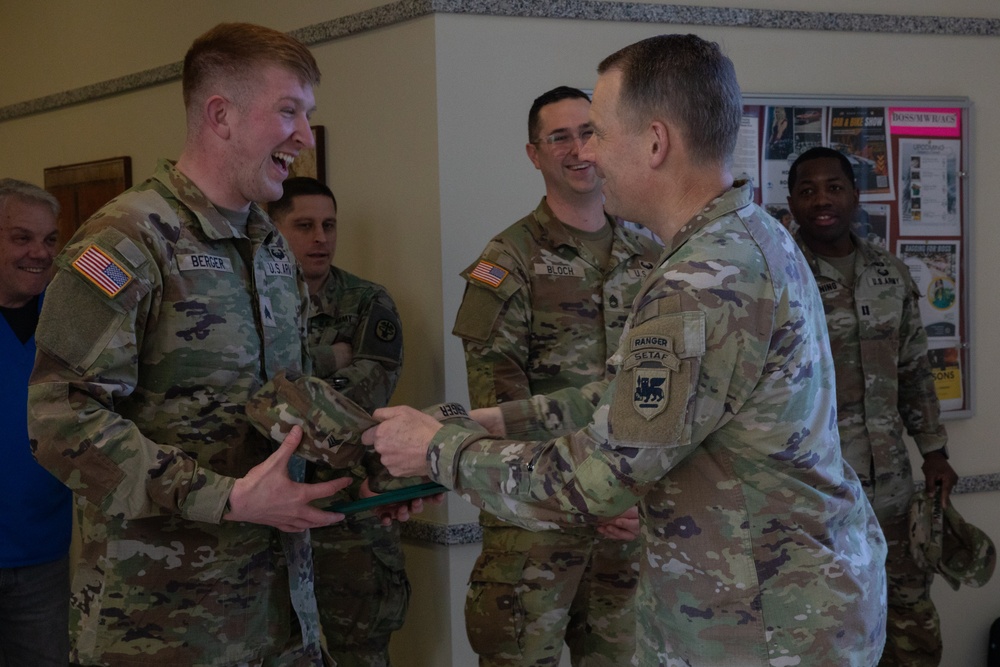 Maj. Gen. Todd Wasmund recognizes members of U.S. Army Health Clinic Vicenza