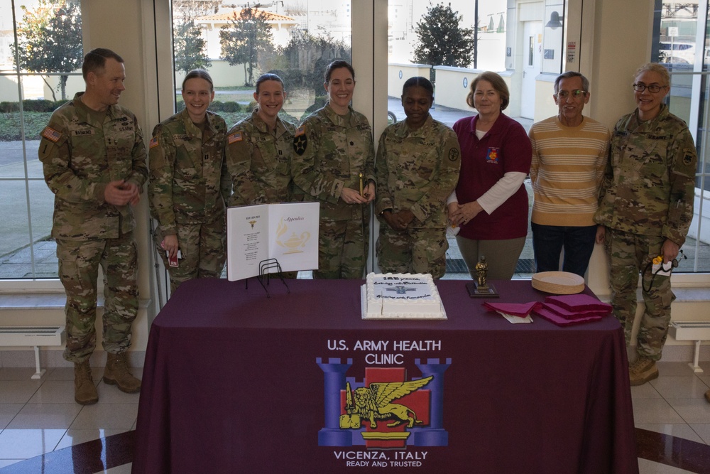 Maj. Gen. Todd Wasmund recognizes members of U.S. Army Health Clinic Vicenza