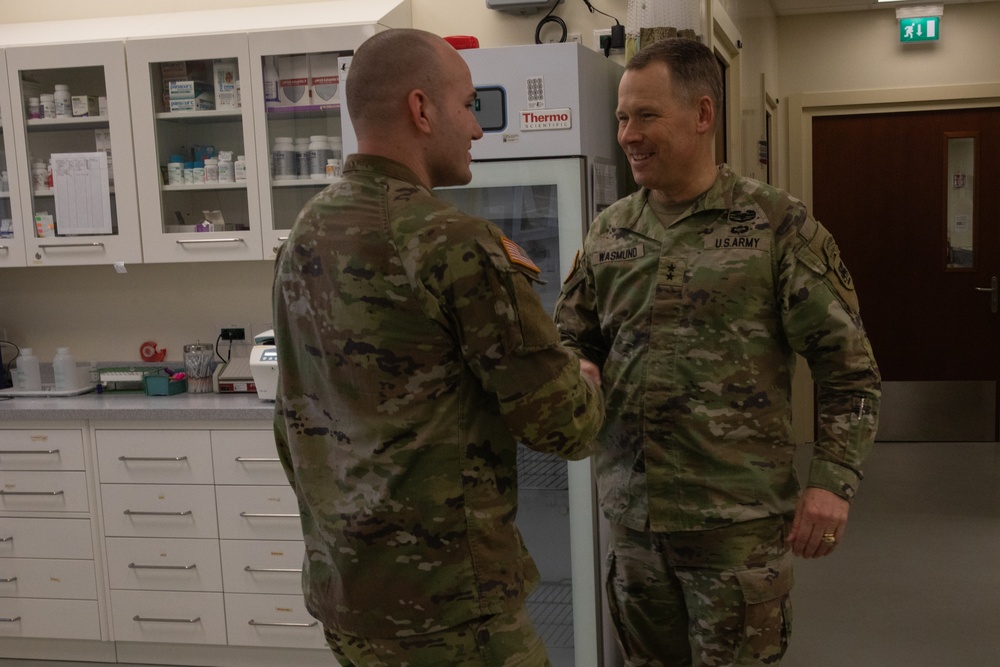 Maj. Gen. Todd Wasmund recognizes members of U.S. Army Health Clinic Vicenza