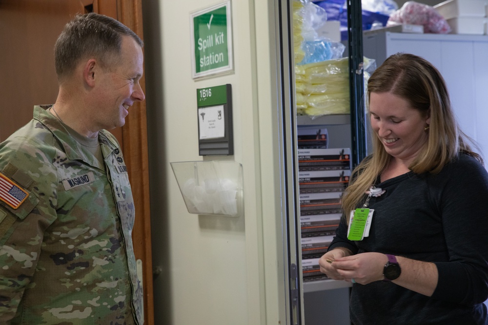 Maj. Gen. Todd Wasmund recognizes members of U.S. Army Health Clinic Vicenza