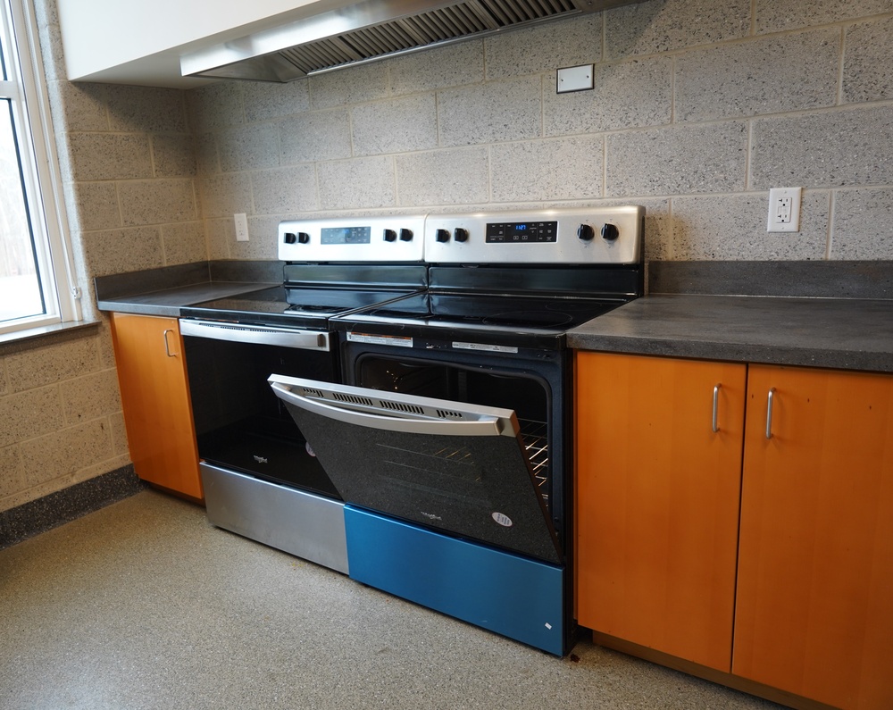 Kitchen area inside new Marine Corps Security Force Regiment (MCSFR) barracks onboard NWS Yorktown