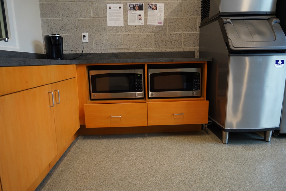 Kitchen area inside new Marine Corps Security Force Regiment (MCSFR) barracks onboard NWS Yorktown