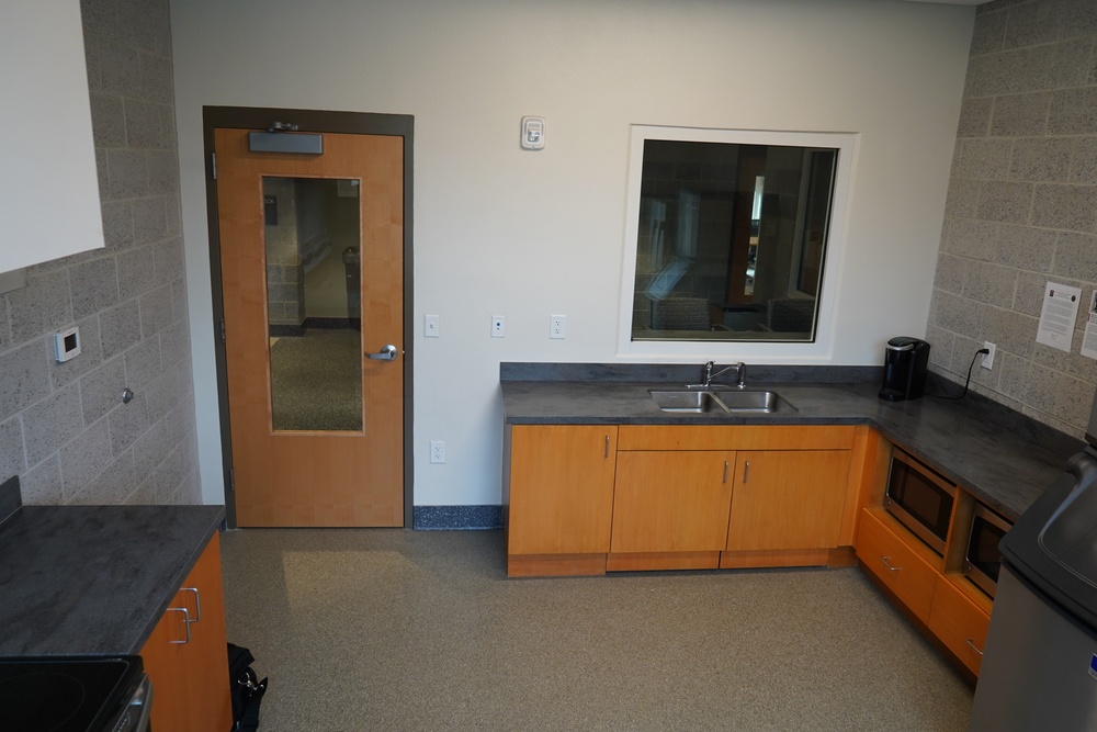 Kitchen area inside new Marine Corps Security Force Regiment (MCSFR) barracks onboard NWS Yorktown