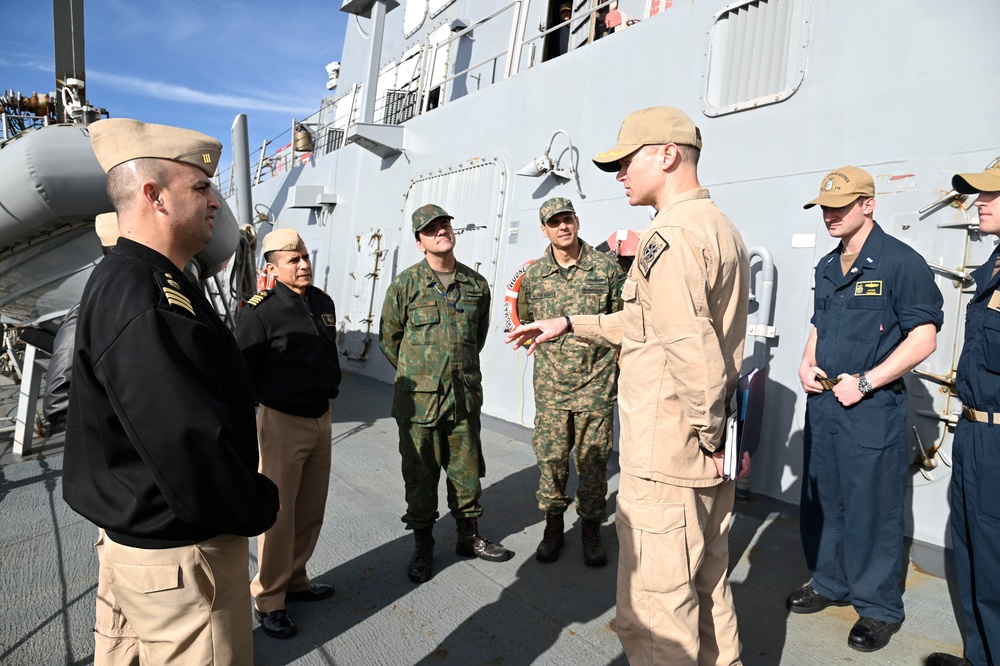 4th Fleet Partner Nation Liaison Officers Tour USS Thomas Hudner