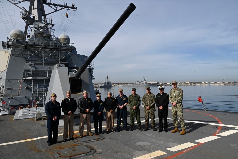 4th Fleet Partner Nation Liaison Officers Tour USS Thomas Hudner