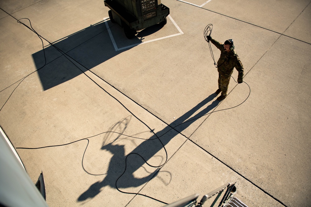 Preparing the C-5M Super Galaxy for delivery