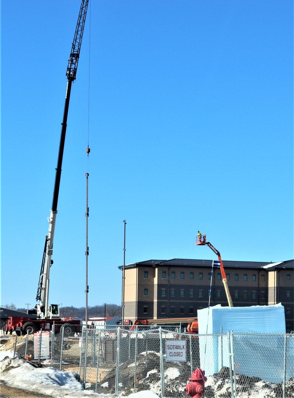 First day of framing for barracks project at Fort McCoy