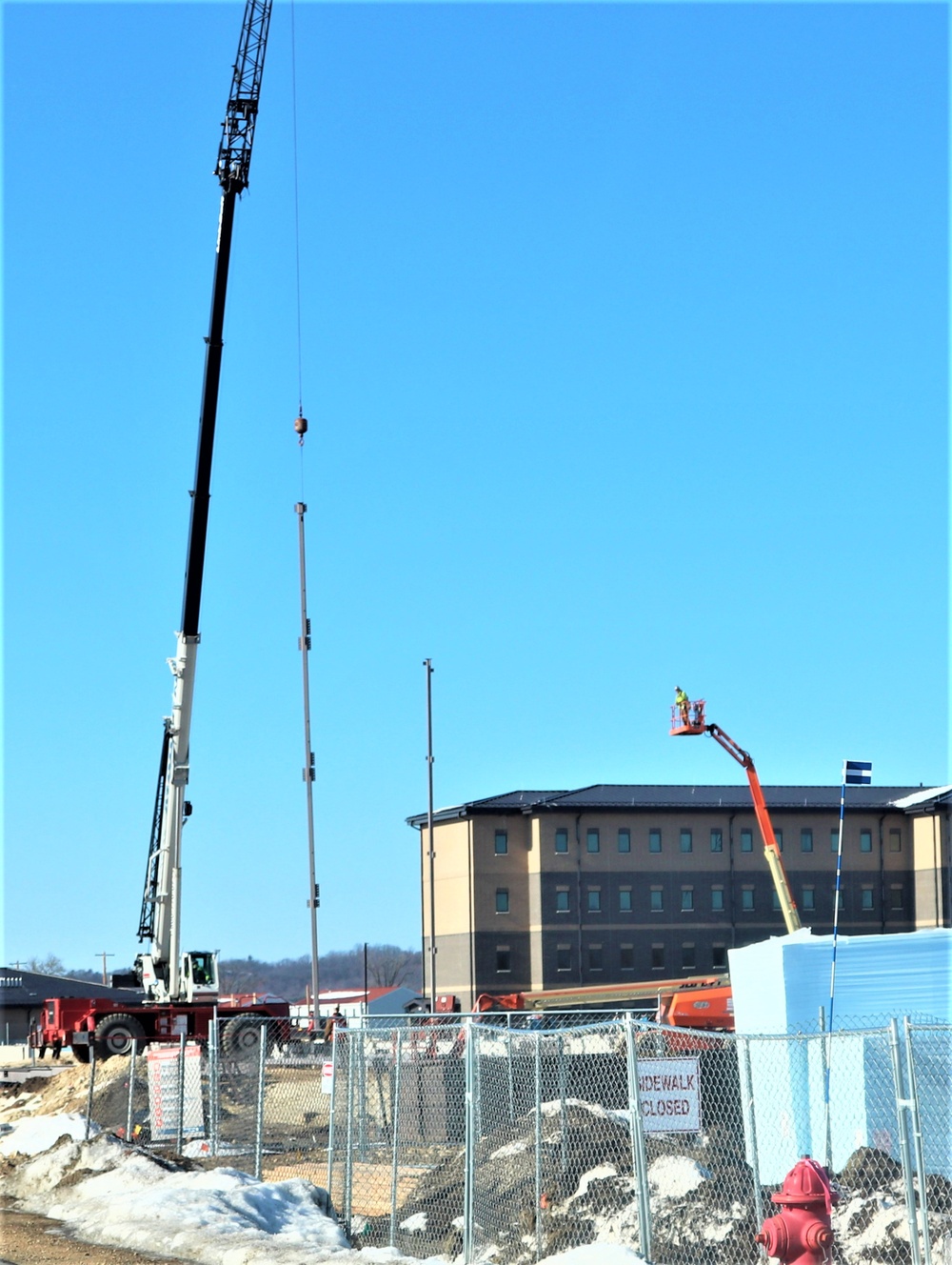 First day of framing for barracks project at Fort McCoy