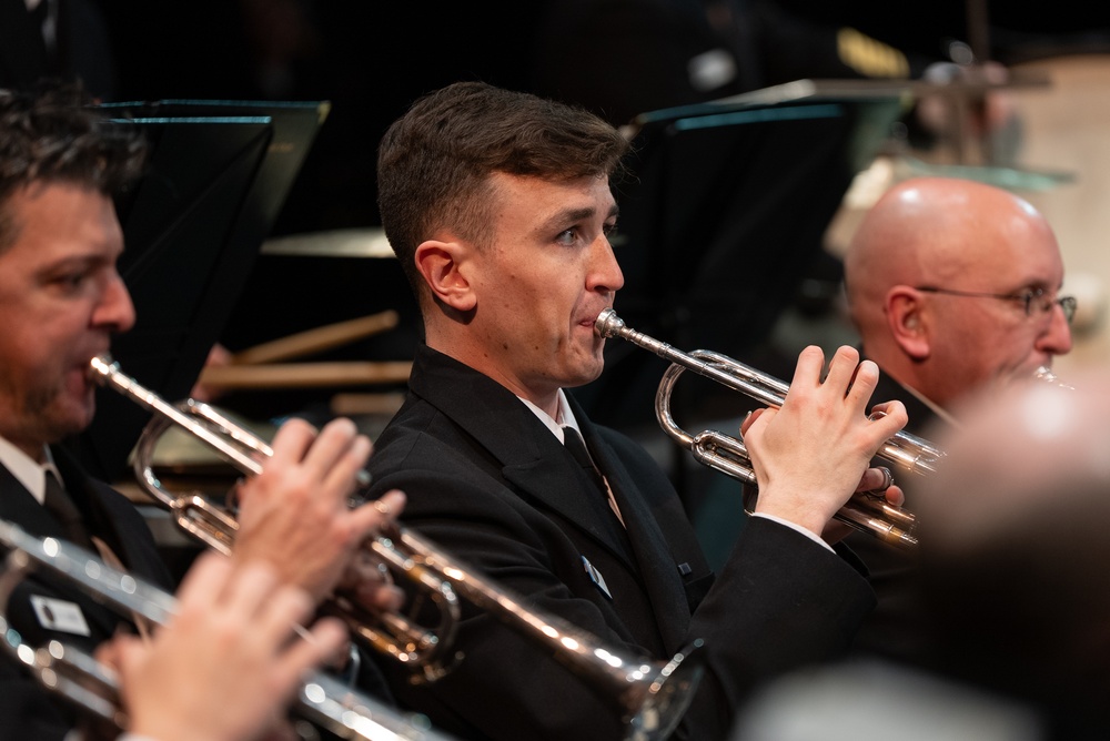 United States Navy Band performs for students in Burleson, Texas at Centennial High School