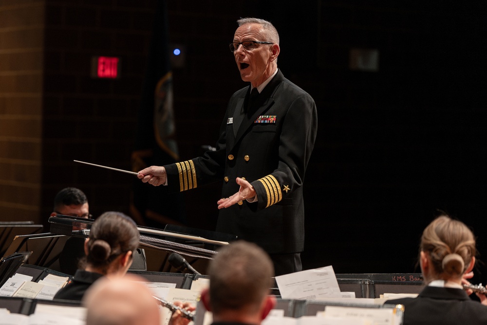 United States Navy Band performs for students in Burleson, Texas at Centennial High School