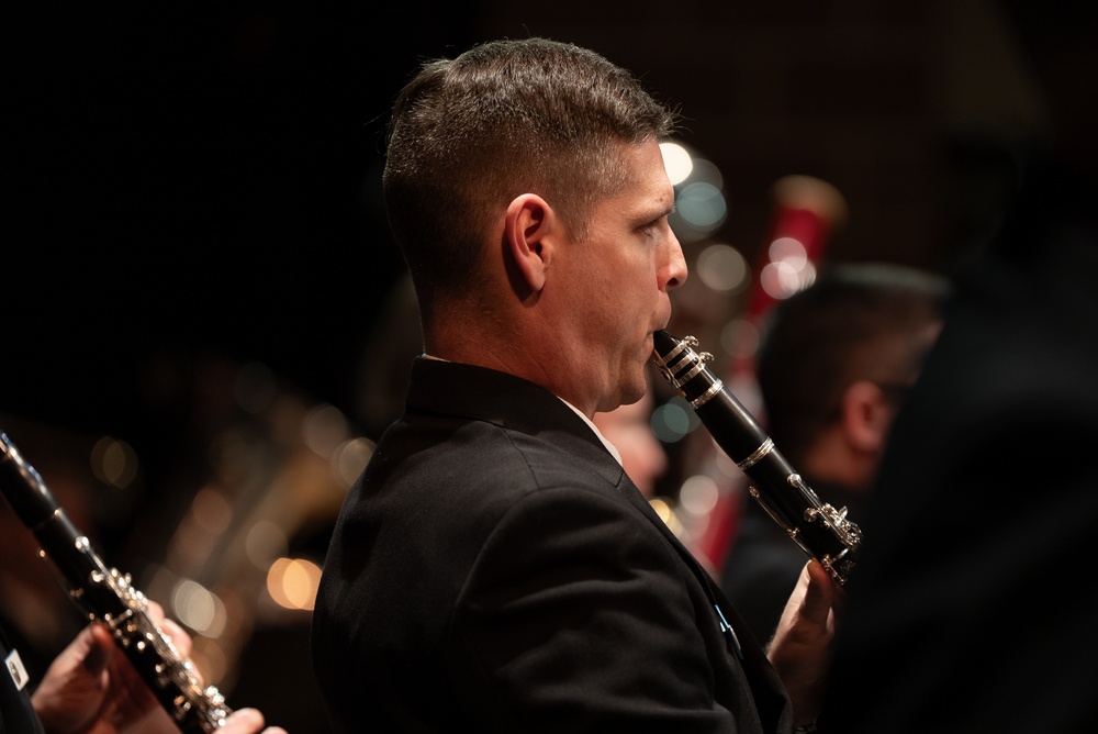 United States Navy Band performs for students in Burleson, Texas at Centennial High School