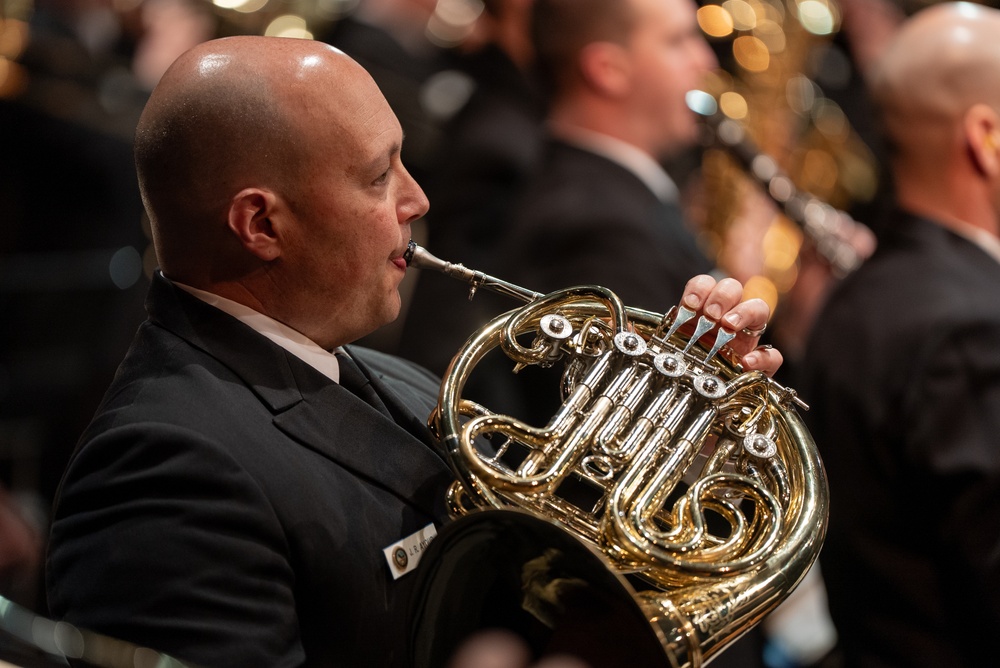 United States Navy Band performs for students in Burleson, Texas at Centennial High School