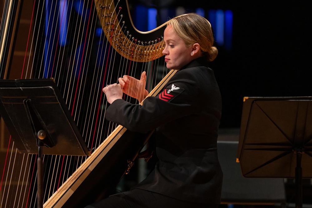 United States Navy Band performs for students in Burleson, Texas at Centennial High School