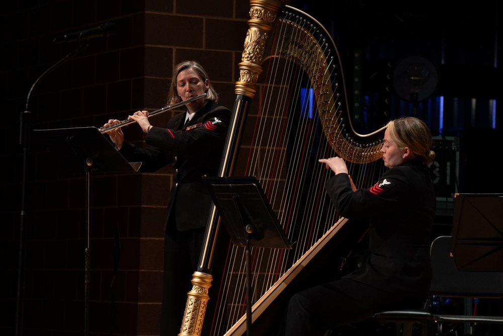 United States Navy Band performs for students in Burleson, Texas at Centennial High School