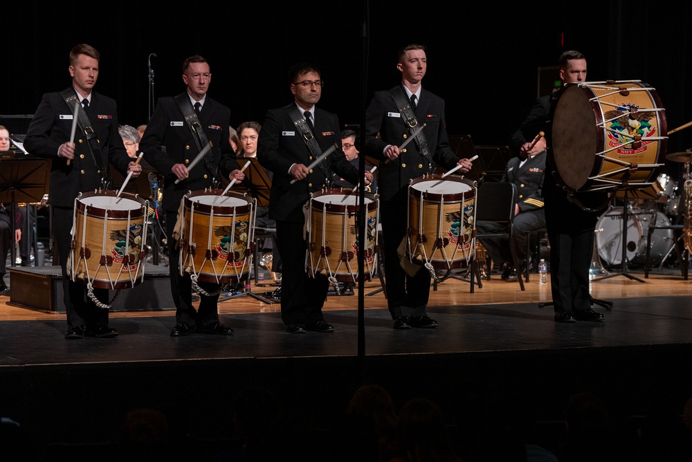 United States Navy Band performs for students in Burleson, Texas at Centennial High School