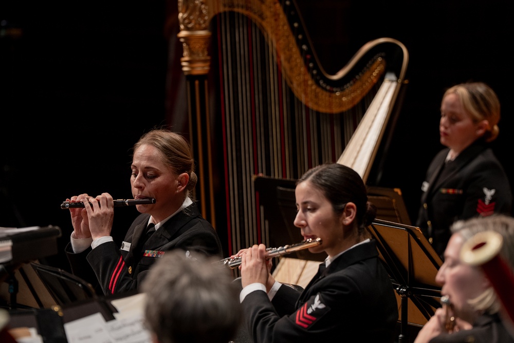 United States Navy Band performs for students in Burleson, Texas at Centennial High School