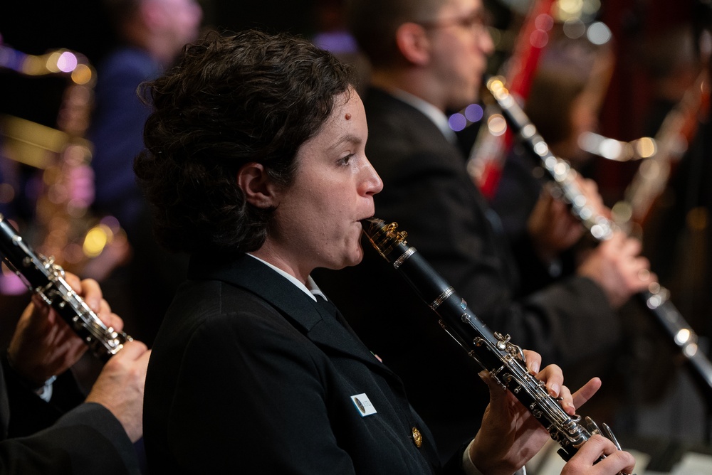 United States Navy Band performs for students at Caddo Parish Magnet High School in Shreveport, Louisiana