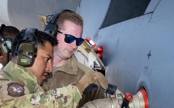 Bamboo Eagle 24-1 Airmen execute first-ever AMC-to-F-22 aircraft-to-aircraft refueling