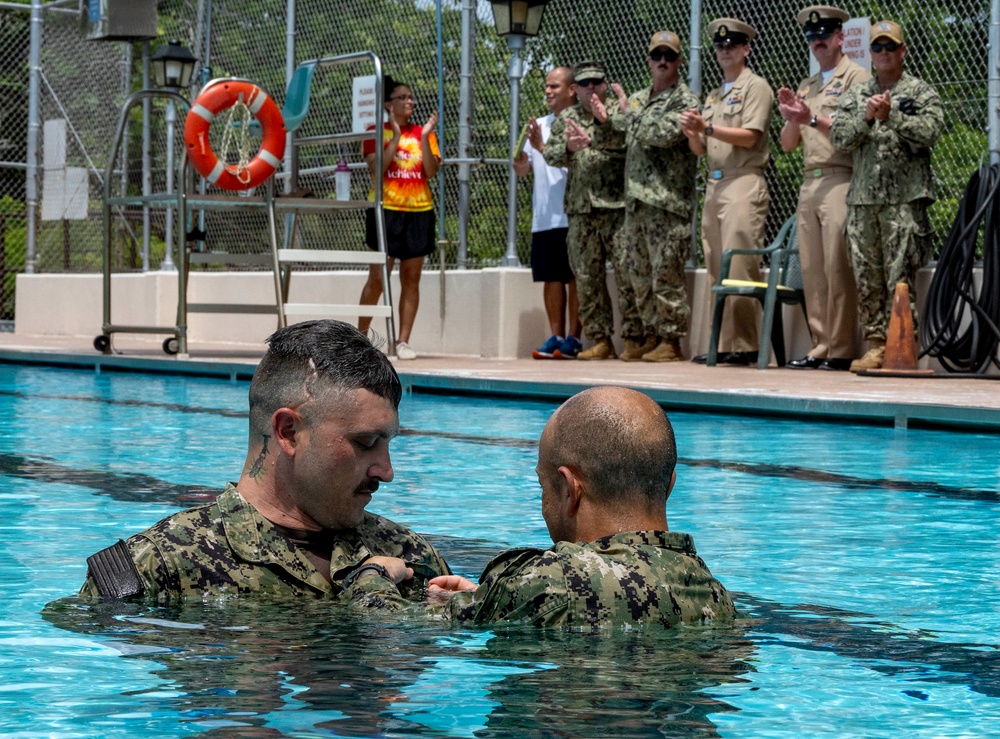 Small Craft Insignia Pinning Ceremony at U.S. Naval Support Facility Diego Garcia