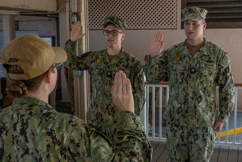 Reenlistment Ceremony in Diego Garcia