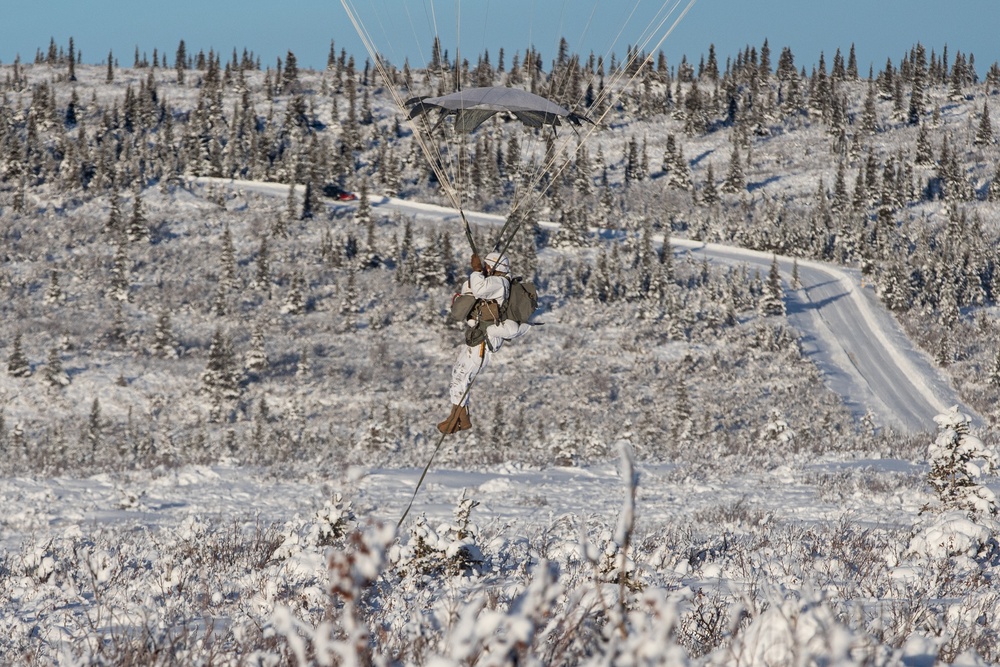 11th Airborne Division Jumps into Donnelly Training Area for JPMRC-AK 24-02