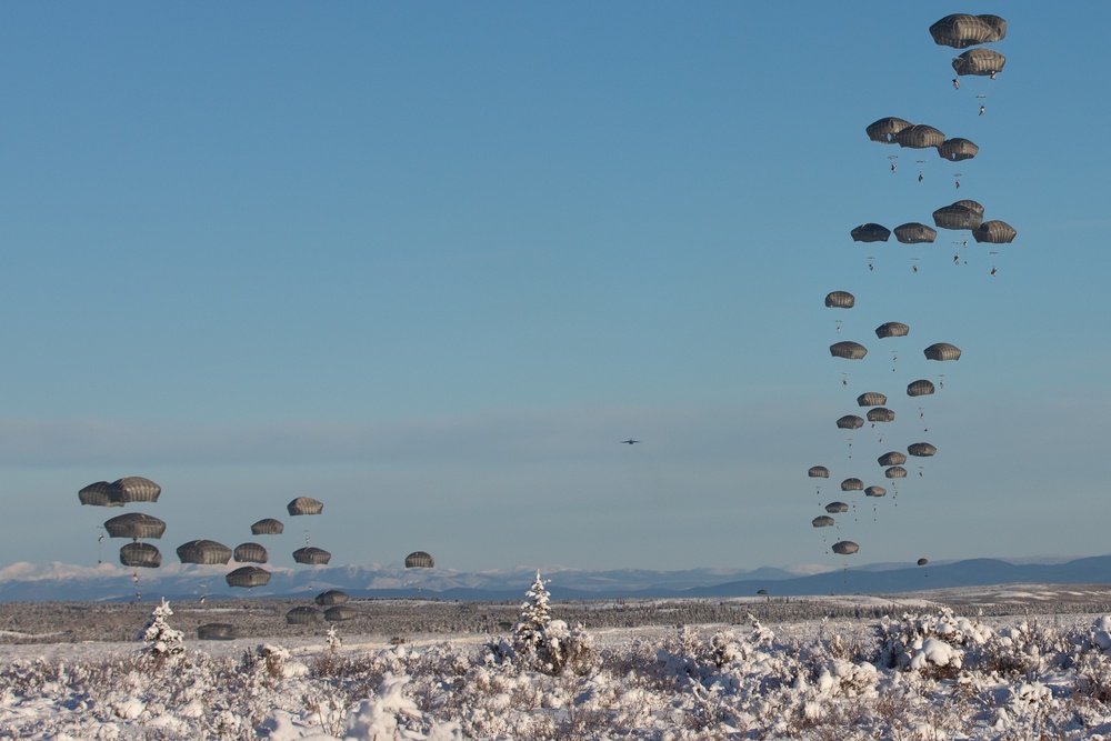 11th Airborne Division Jump into Donnelly Training Area for JPMRC-AK 24-02