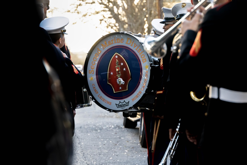 2d Marine Division Band Performs in the Knights of Chaos Parade 2024