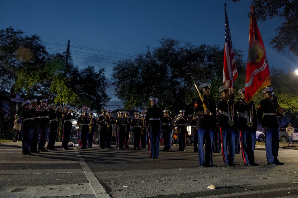 2d Marine Division Band Performs in the Knights of Chaos Parade 2024