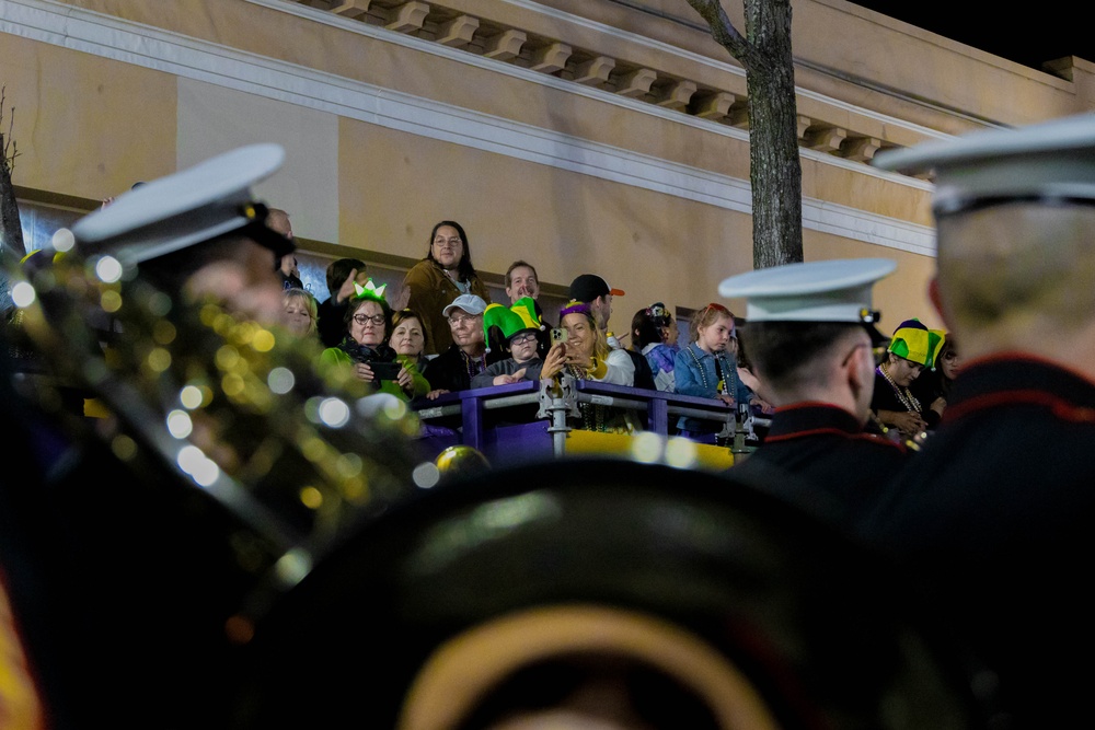 2d Marine Division Band Performs in the Knights of Chaos Parade 2024