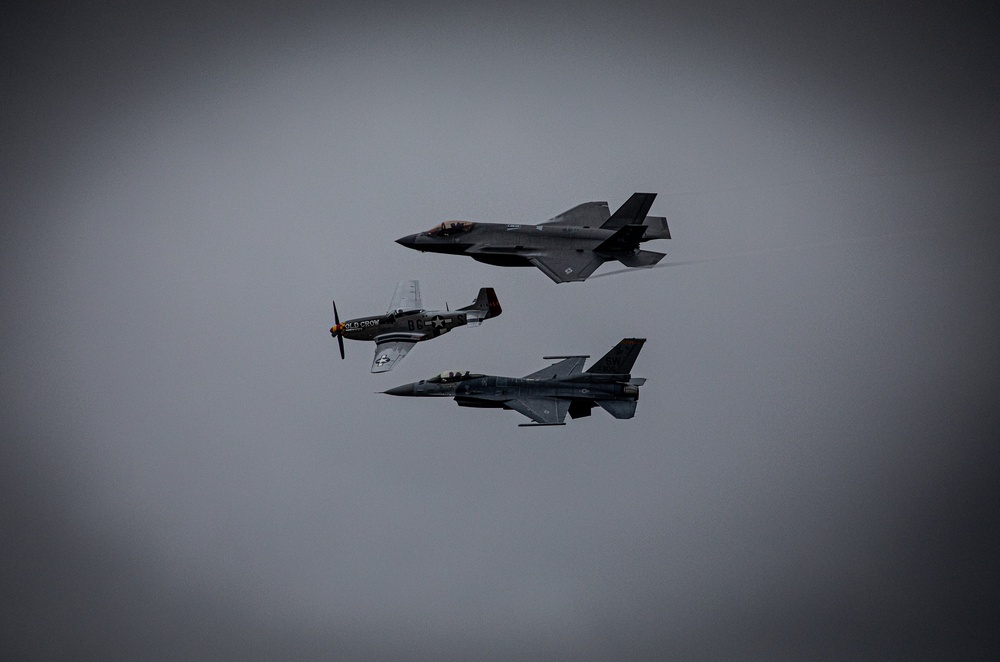The Heritage Flight over the 187th Fighter Wing