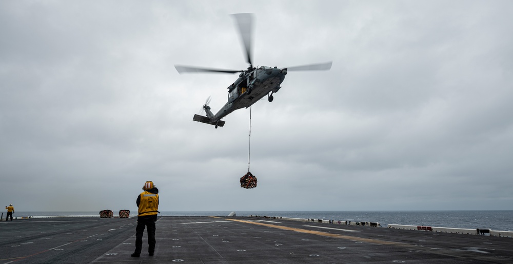 USS America Conducts a Vertical Replinishment