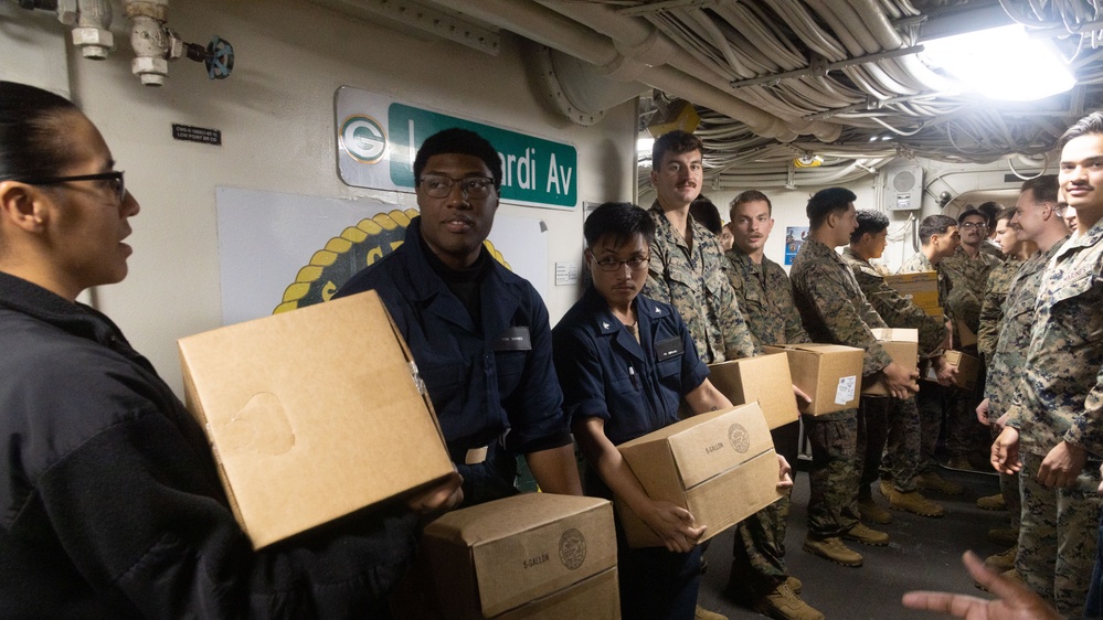 Replenishment at Sea on the USS Green Bay