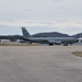 Four KC-135R Stratotankers taxi and park at the 117th Air Refueling Wing