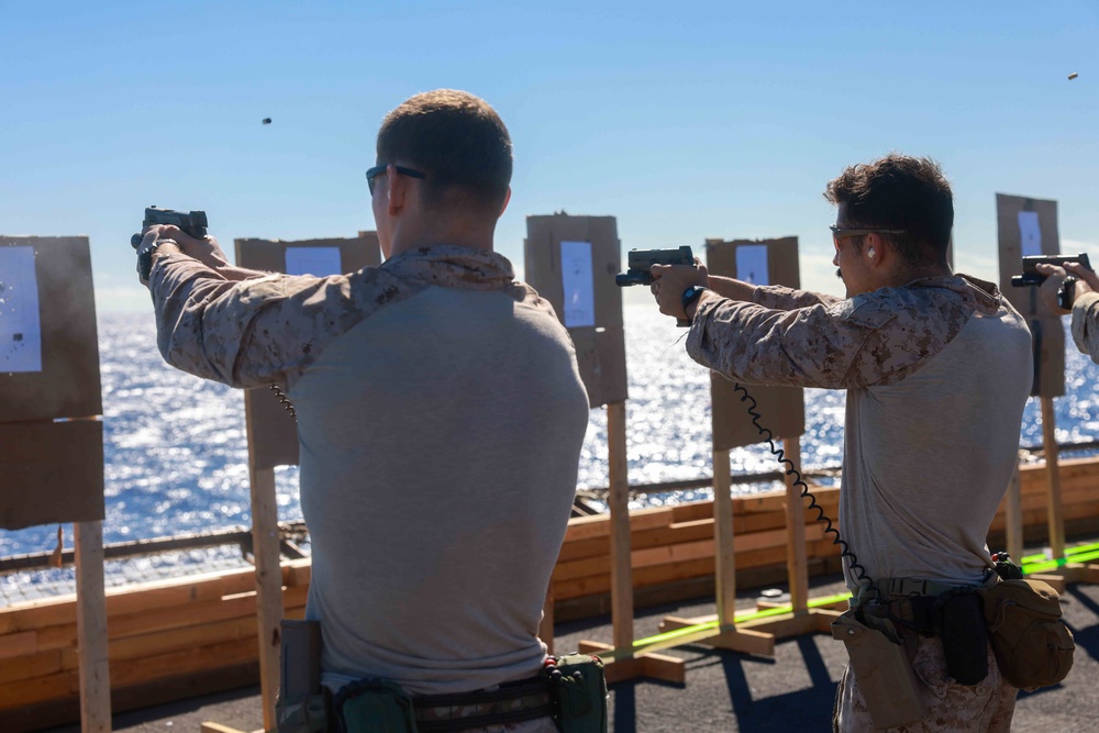 Recon Company Conducts Deck Shoot Aboard USS Somerset