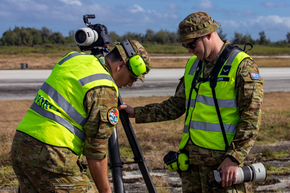 U.S. Marines and the Royal Australian Air Force train together in Tinian