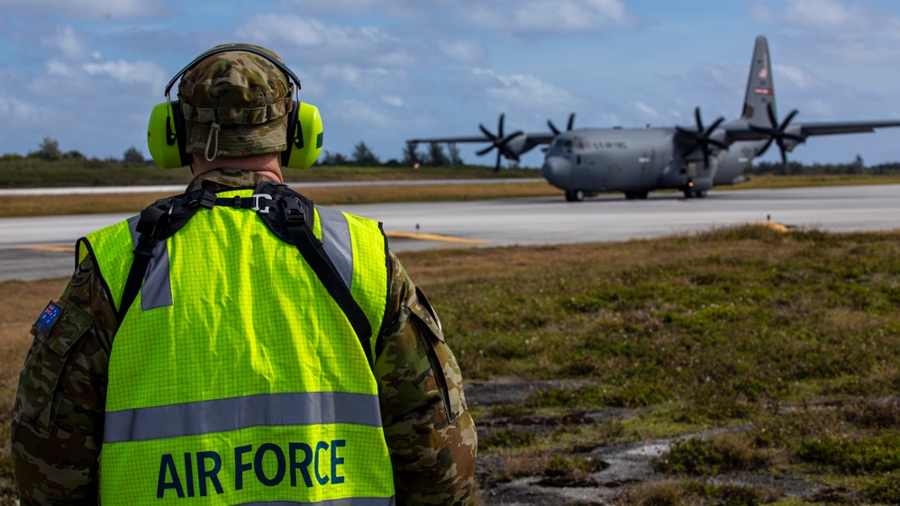 U.S. Marines and the Royal Australian Air Force train together in Tinian