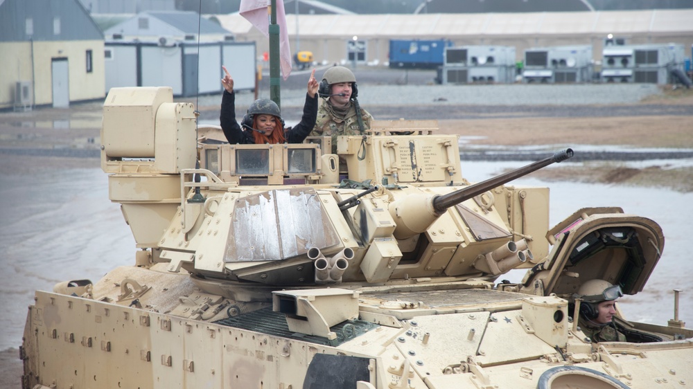 Washington Commanders Cheerleaders Kickoff SB LVIII with Fort Bliss and Polish Soldiers