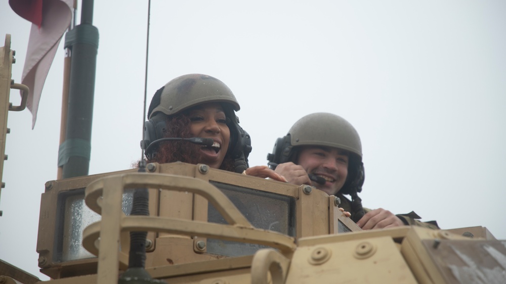 Washington Commanders Cheerleaders Kickoff SB LVIII with Fort Bliss and Polish Soldiers