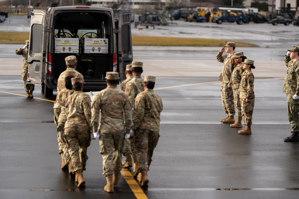 Air Force Mortuary Affairs Operations Airmen train for dignified transfer mission