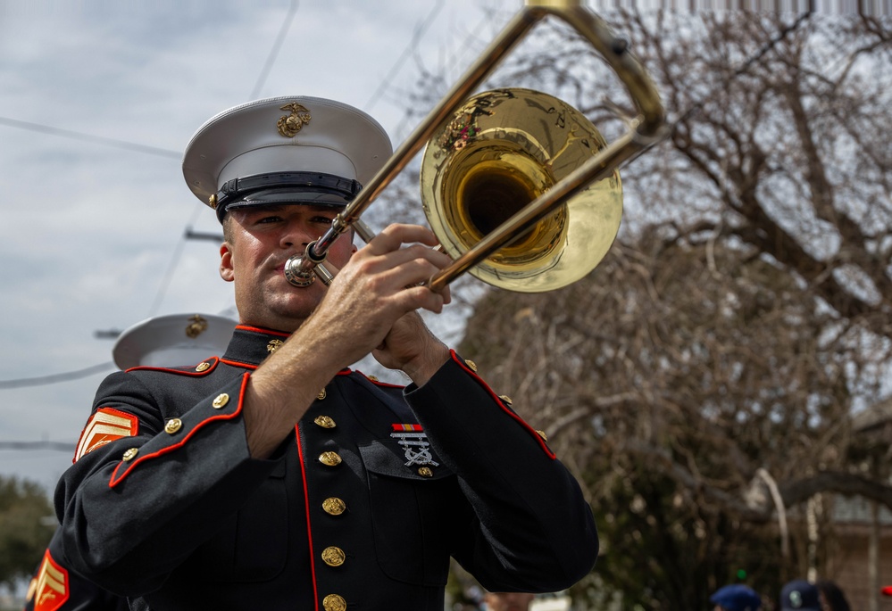 2d Marine Division Band Performs in the Krewe of NOMTOC Parade 2024