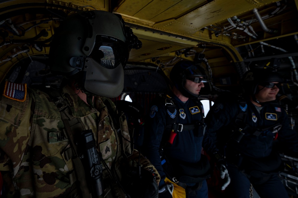 Wings of Blue Jump out of a Chinook