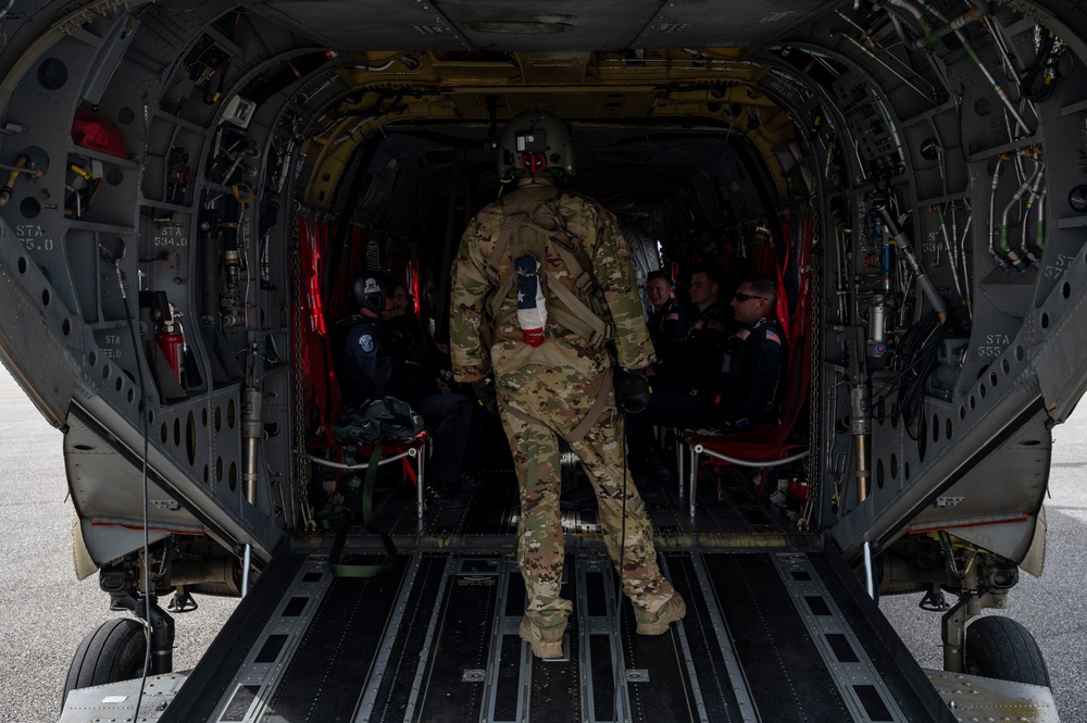 Wings of Blue Jump out of a Chinook