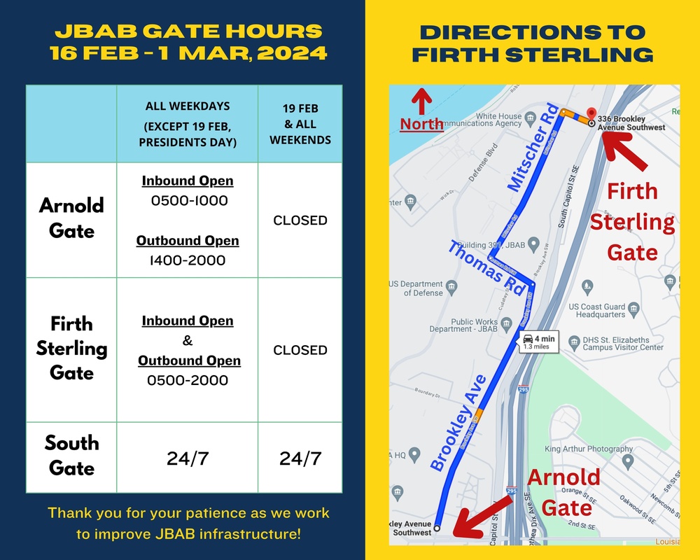 JBAB prepares for limited gate closures from Feb. 16 to March 1