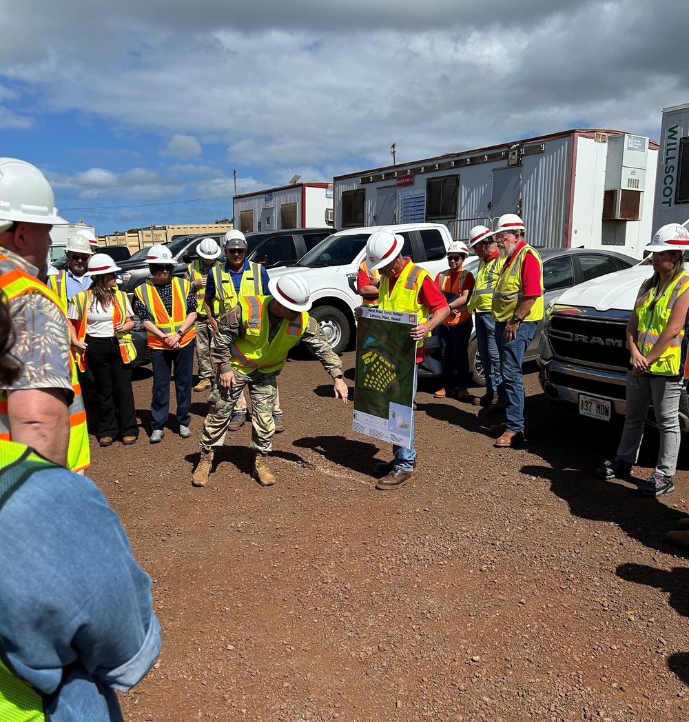 Temporary elementary school site visit
